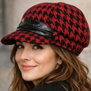 UBI Ladies Cap Fully Lined Red and Black or Black and White *U Choose*